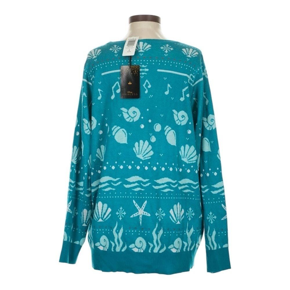 Torrid Disney Princess Ariel Fair Isle Sweater Little Mermaid NWT 1X 14/16 Knit - Picture 2 of 9